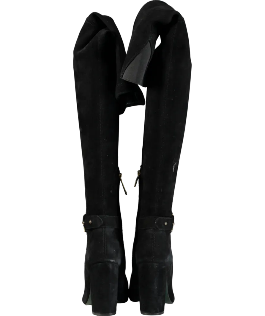 Holland Cooper Black Sloane Over The Knee Boots UK 4 EU 37 
