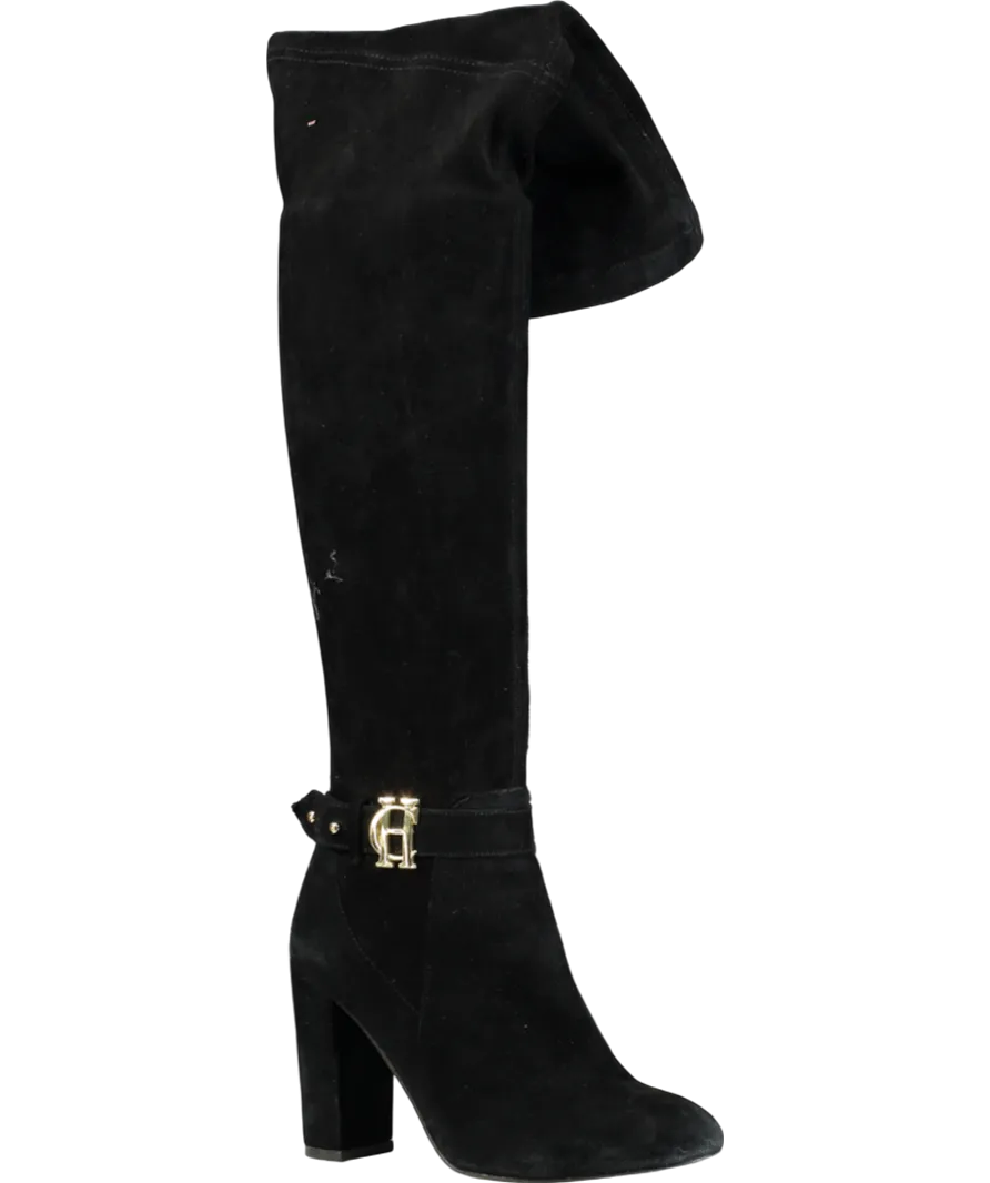 Holland Cooper Black Sloane Over The Knee Boots UK 4 EU 37 