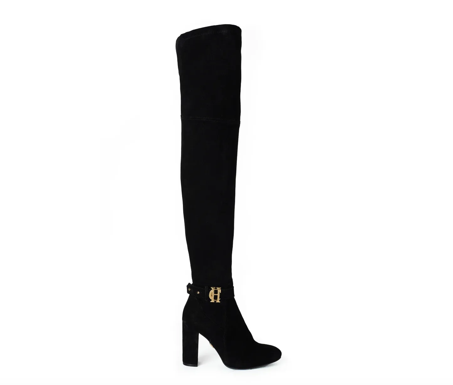 Holland Cooper Black Sloane Over The Knee Boots UK 4 EU 37 