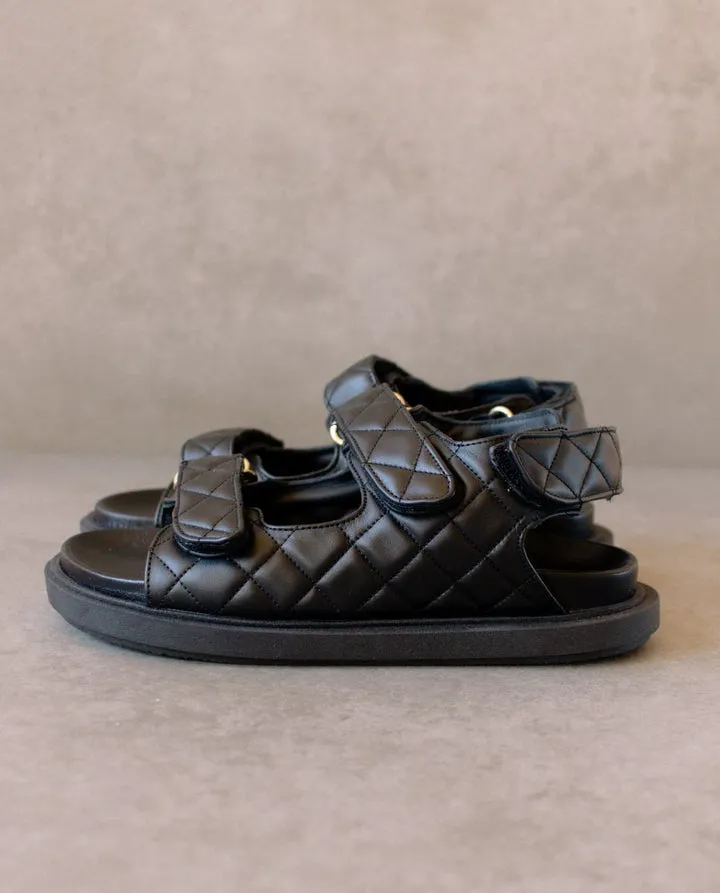 Hook-Loop Black Sandal