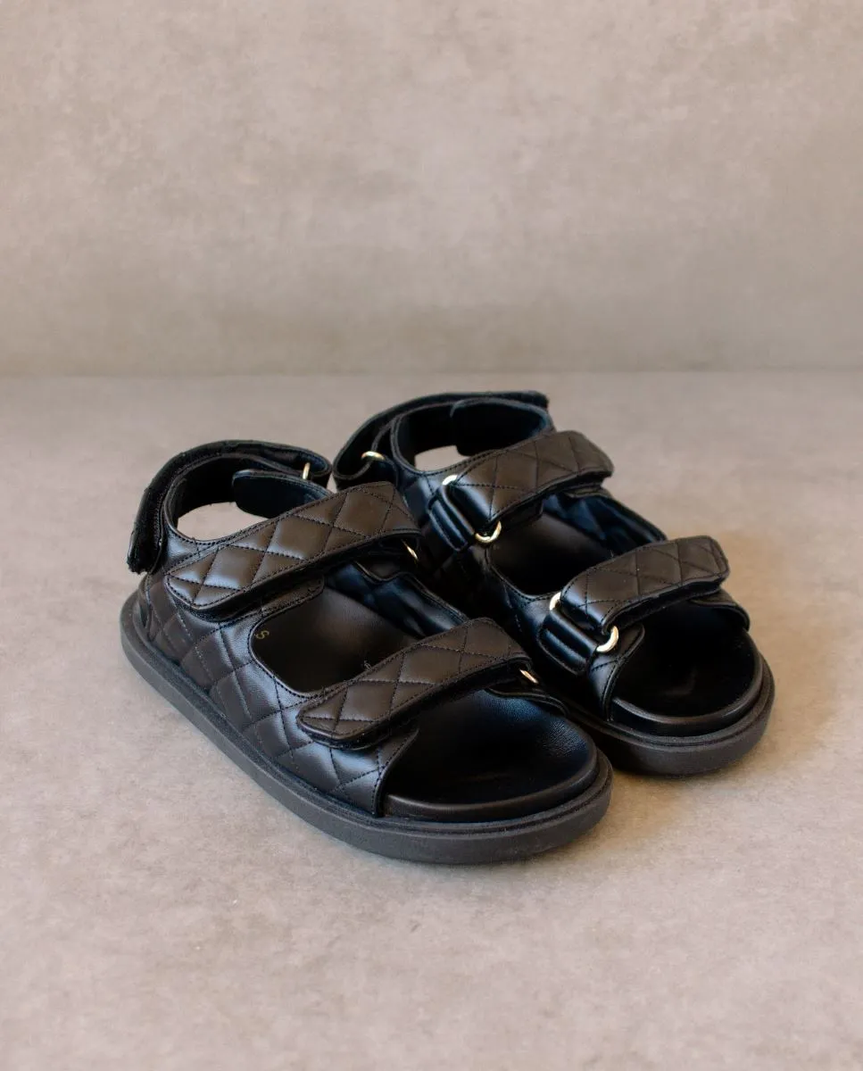 Hook-Loop Black Sandal