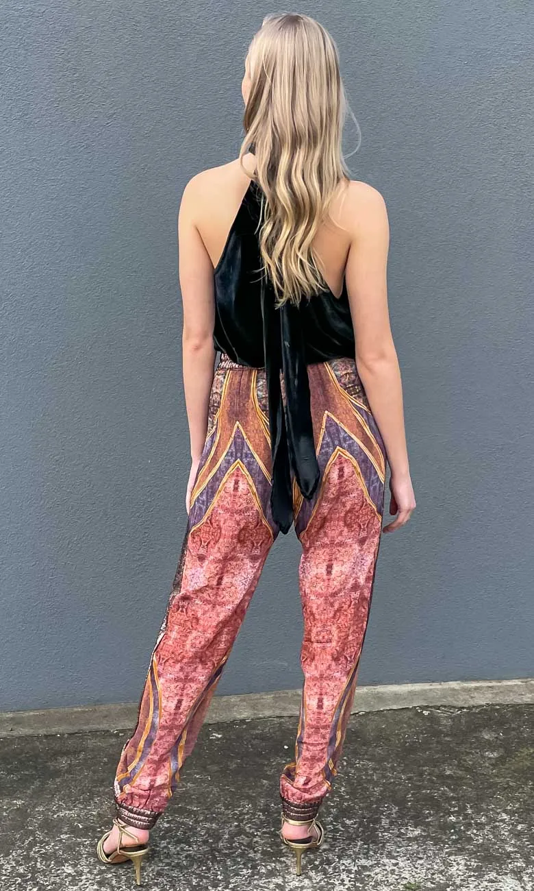 Hoss Black Silk Velvet Halter