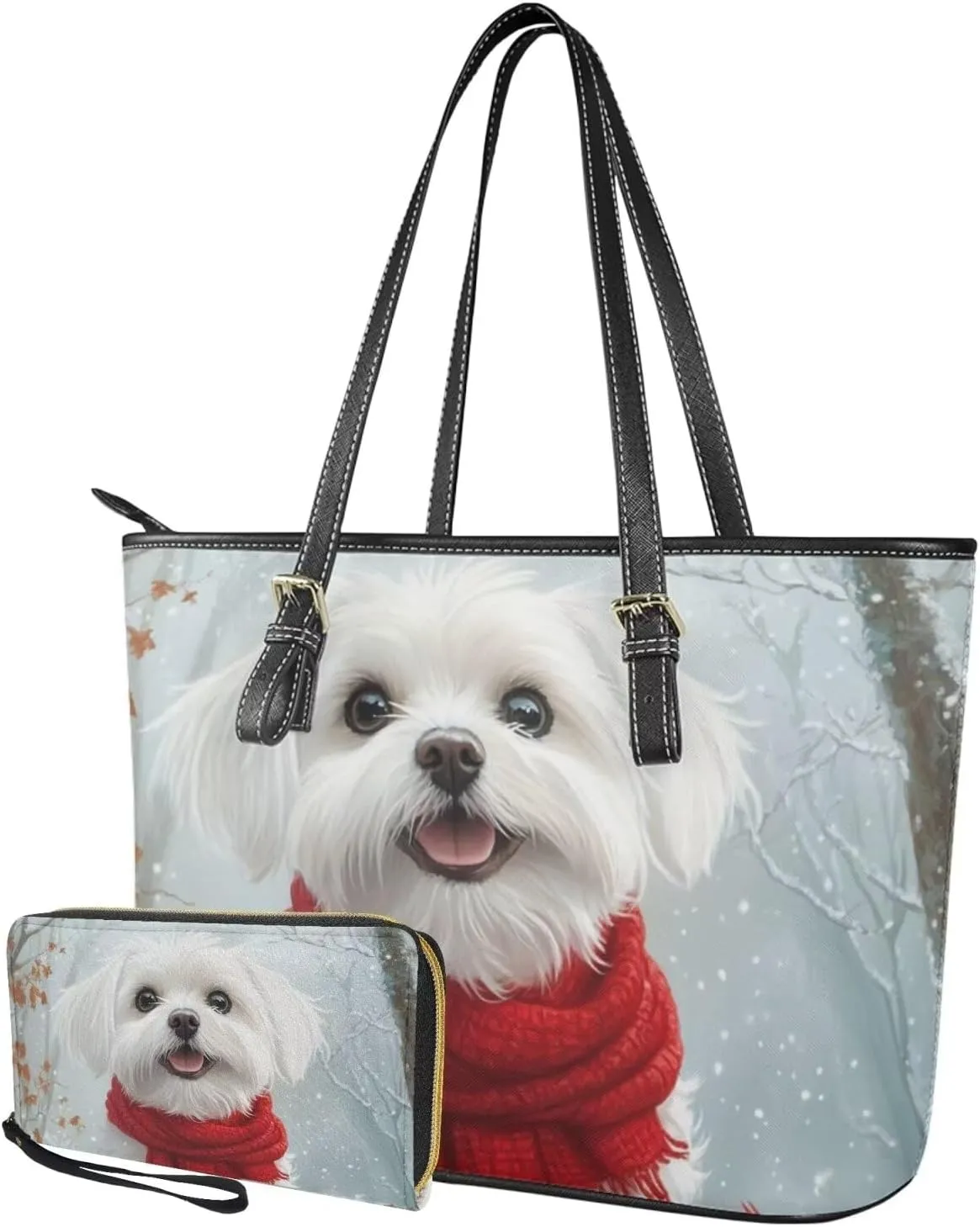 HUGS IDEA Leather Handbags for Women Soft Shoulder Tote Purses Bucket Bags Laptop Bag