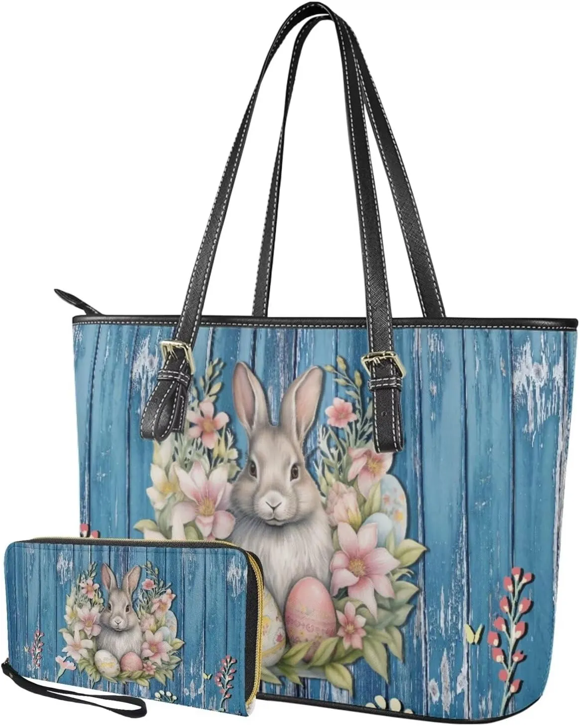 HUGS IDEA Leather Handbags for Women Soft Shoulder Tote Purses Bucket Bags Laptop Bag