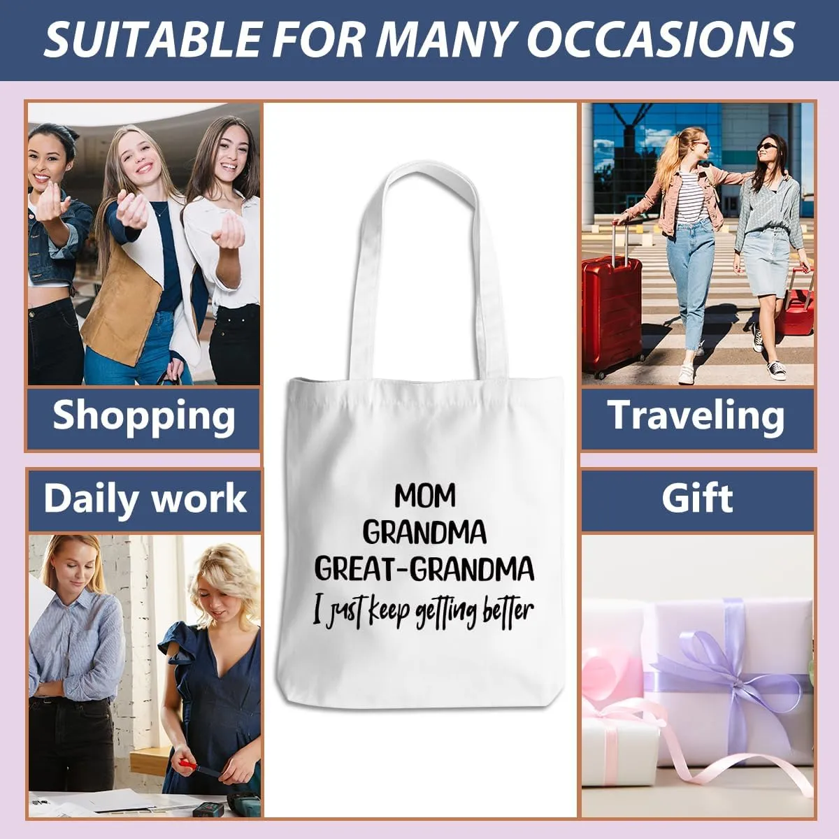 Inspirational Tote Bag for Women Positive Affirmations Self Love Beach Bag Encouragement Gifts Christmas