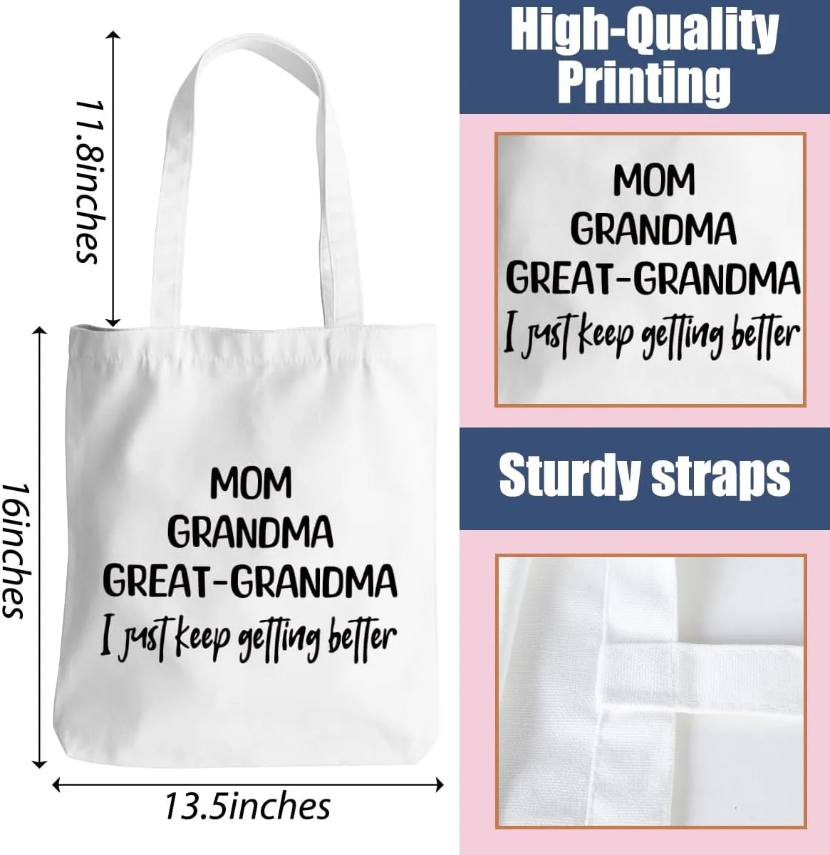 Inspirational Tote Bag for Women Positive Affirmations Self Love Beach Bag Encouragement Gifts Christmas