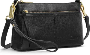 Kattee Leather Crossbody Bags for Women, Small Wristlet Purses for Women