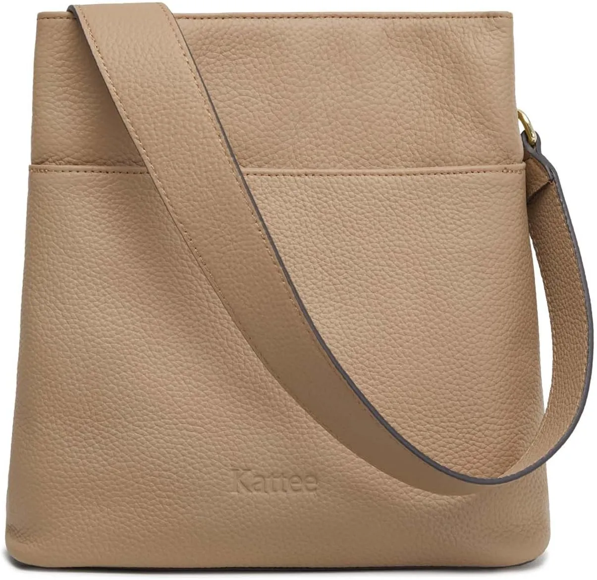 Kattee Leather Handbags for Women, Soft Shoulder Tote Crossbody Purses Bucket Bags with 2 Straps