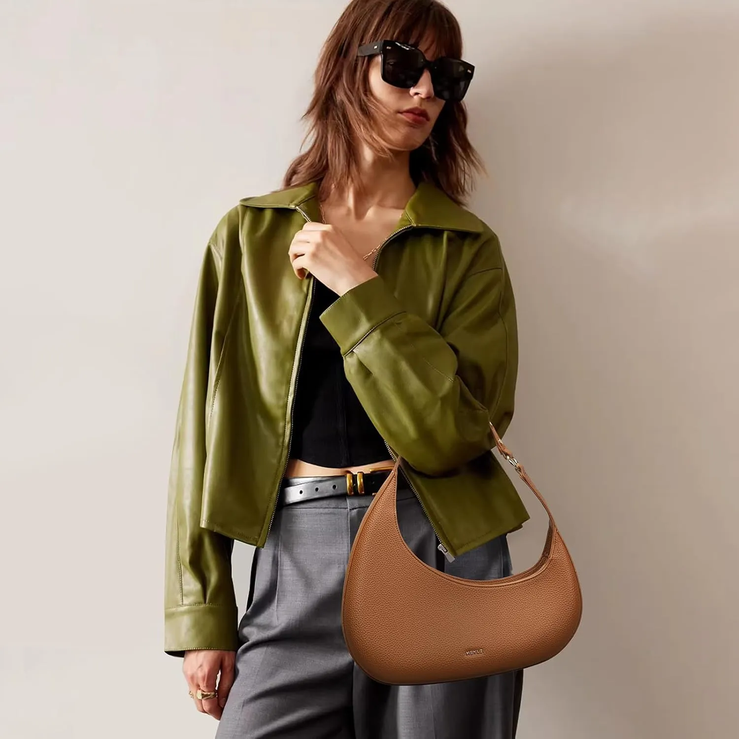 Keyli Shoulder Bag for Women Trendy Casual Leather Shoulder Purses lightweight Handbags Clutches with Zipper closure