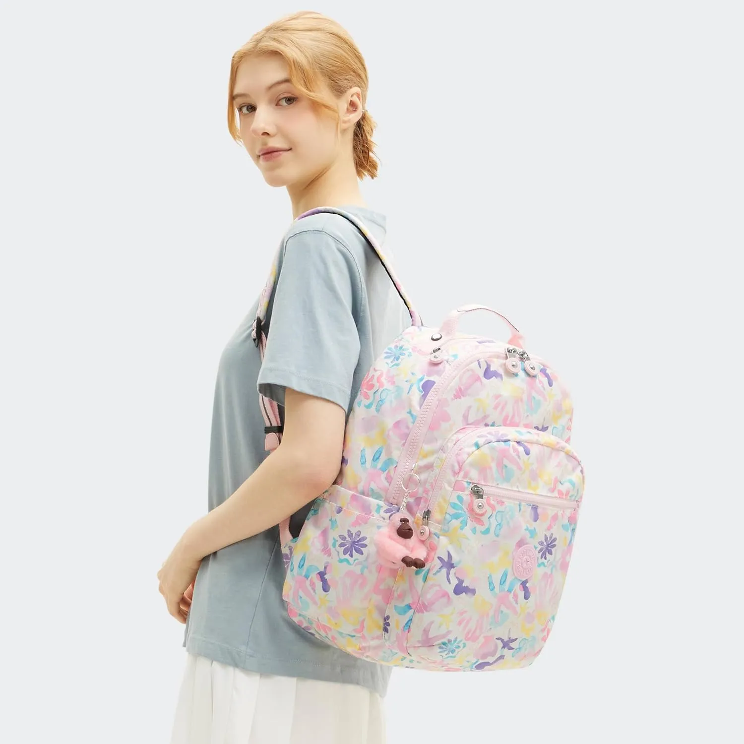 Kipling Women's Seoul Bts Prt 15" Laptop Backpack, Durable, Roomy with Padded Shoulder Straps, Built-In Protective Sleeve