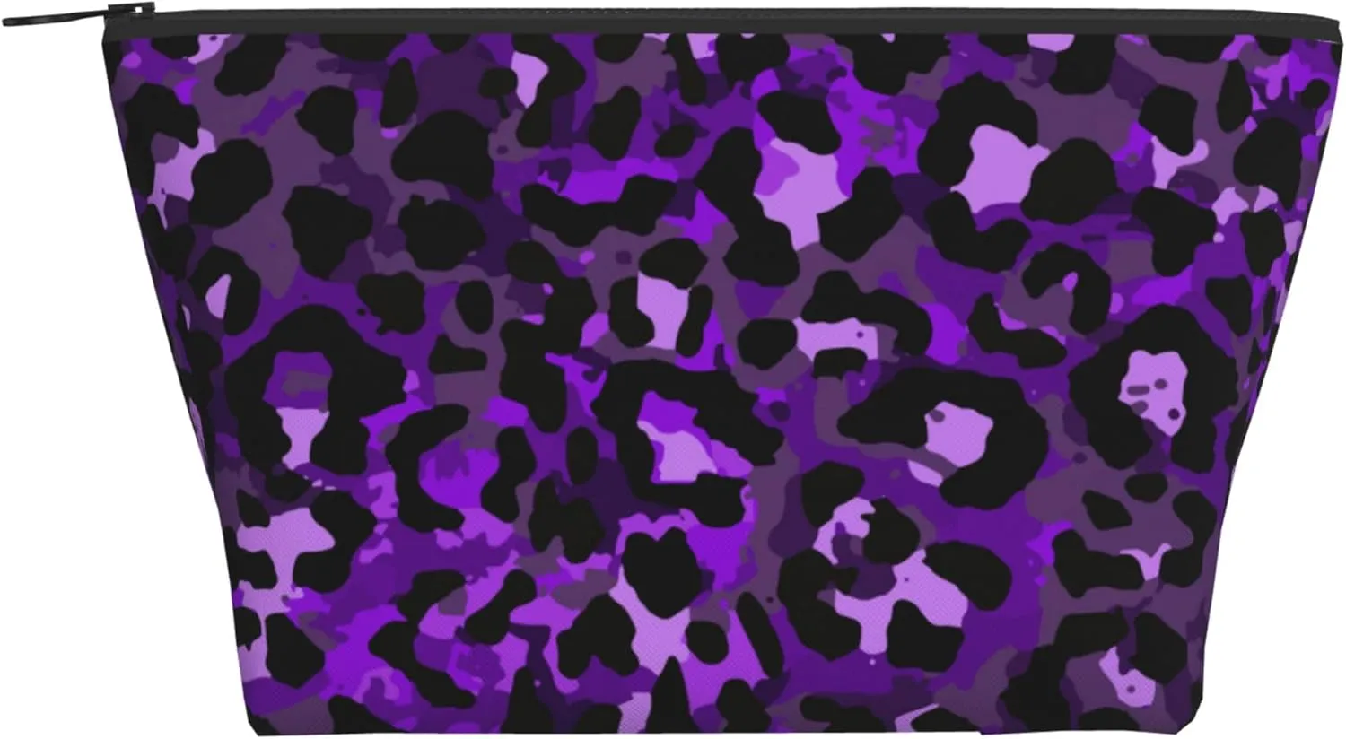 Ladies Makeup Bags Roomy Pouch Purse With Zipper Portable Travel Cosmetic Bag For Birthday Gifts Roomy purple cheetah leopard print Toiletry Bags