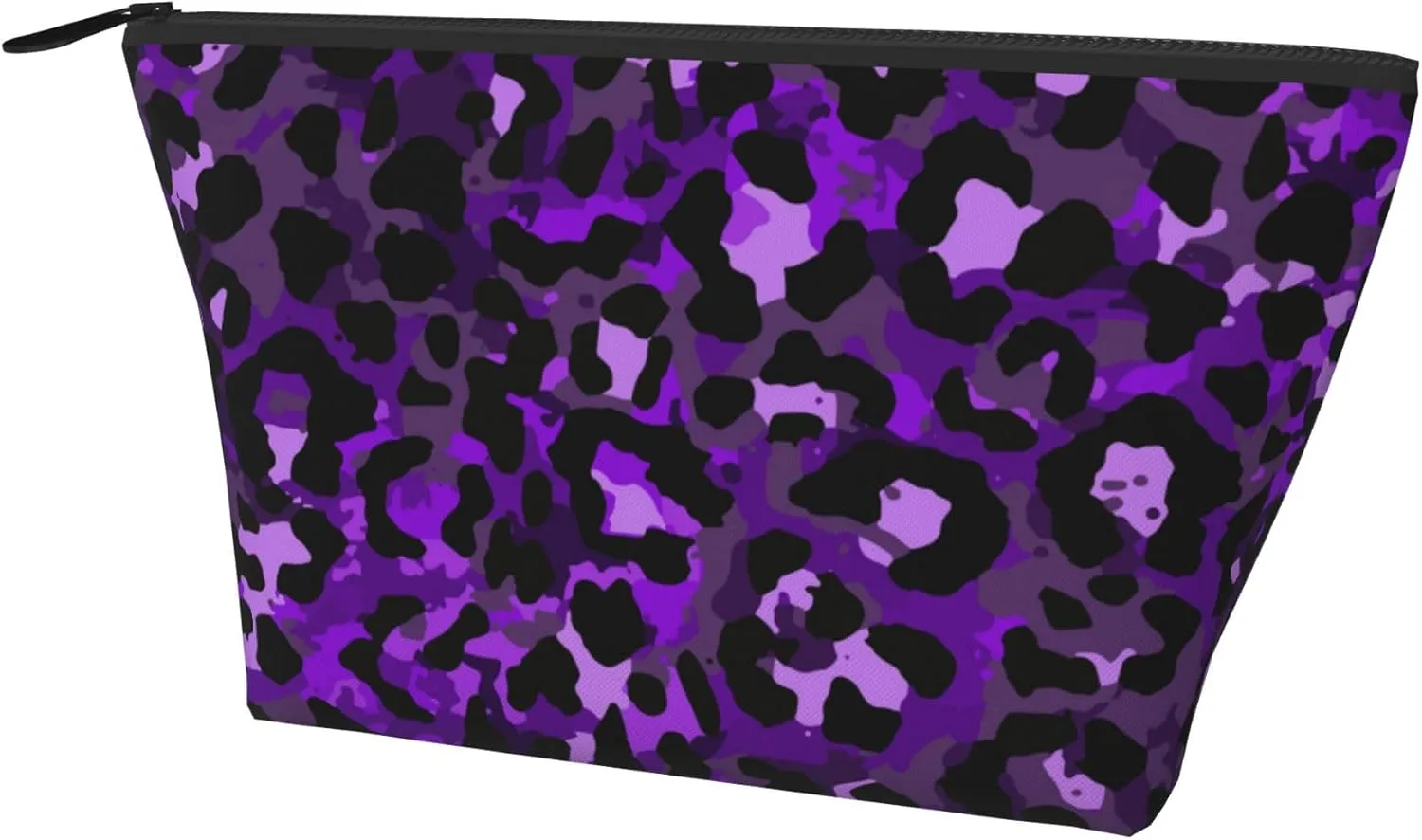 Ladies Makeup Bags Roomy Pouch Purse With Zipper Portable Travel Cosmetic Bag For Birthday Gifts Roomy purple cheetah leopard print Toiletry Bags