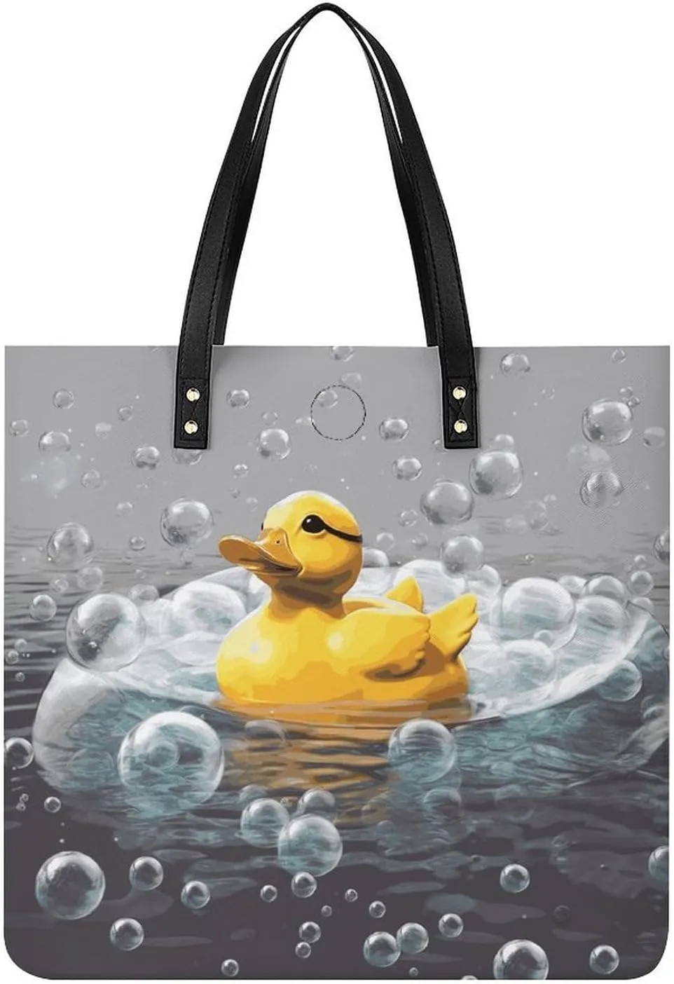 Ladies Soft Leather Wallet Leather Printed Handbags for Women Bubble Duck Printed Satchel Tote Fashion Shoulder Bag Purses