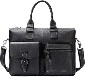 Laptop Bag Men's Large Capacity Single Shoulder Top Layer Cowhide Business Briefcase