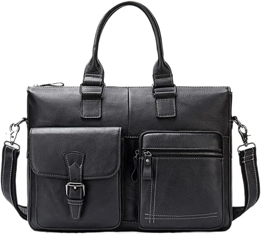 Laptop Bag Men's Large Capacity Single Shoulder Top Layer Cowhide Business Briefcase