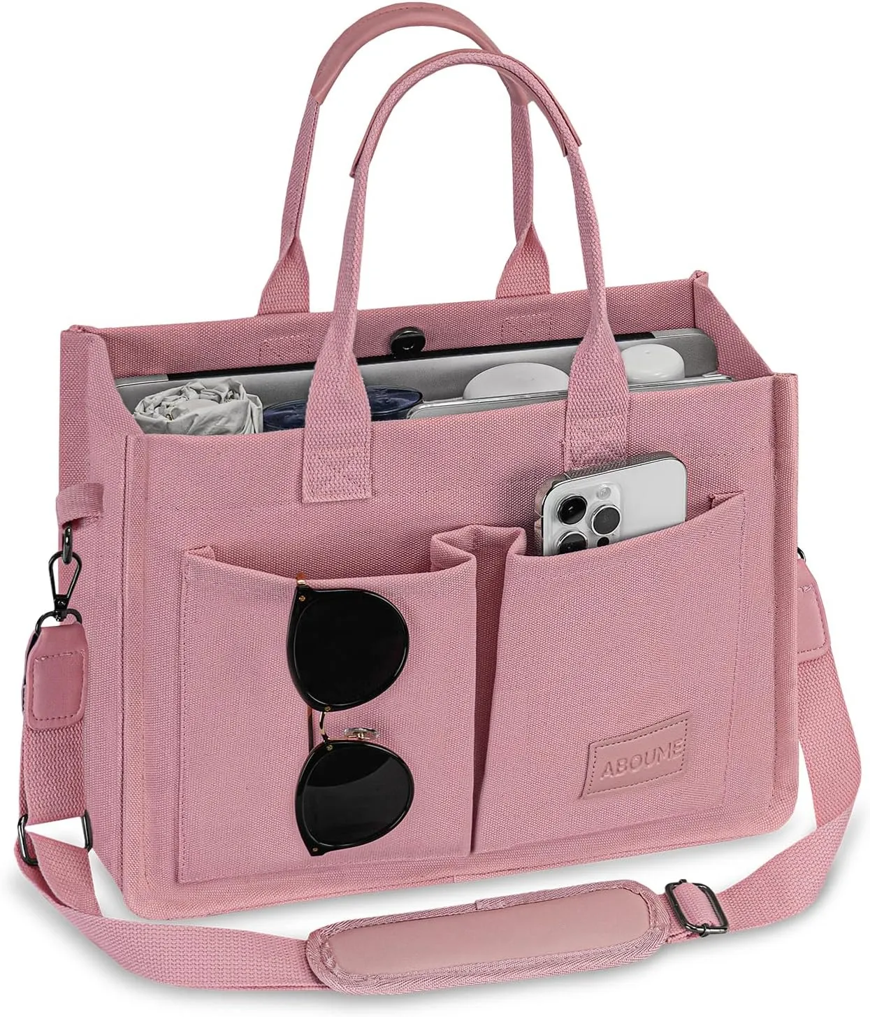Large Canvas Tote Bag for Women with Compartments Laptop Crossbody Bags Work Book Satchel Purse Travel Gym Shoulder Handbag