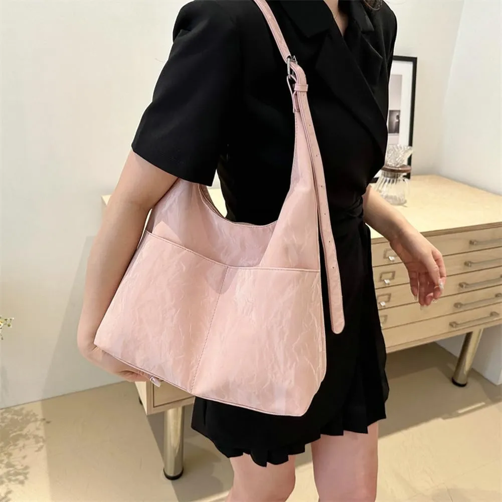Large Shoulder Bags Women 2025 Trendy Spring Underarm Crossbody Bag Soft Leather Satchel Tote Handbag Work Travel Purse