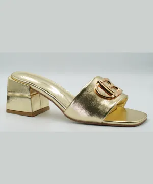 LAURA BIAGIOTTI SQUARE HEEL MULES