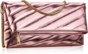Leather Clutch Evening Purse for Women Envelope Crossbody Bag with Chain Strap Wedding Party Handbags