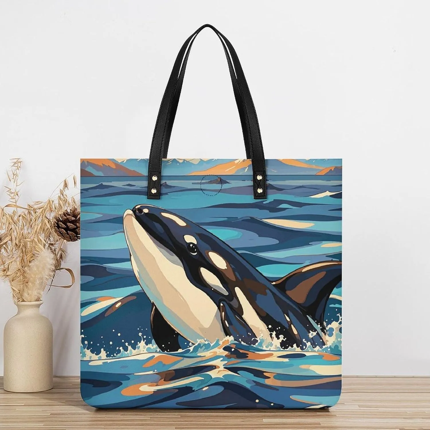 Leather Handbag for Women Tote Bag with Magnetic Buckle Bald Eagle Crossbody Bag Shoulder Bags