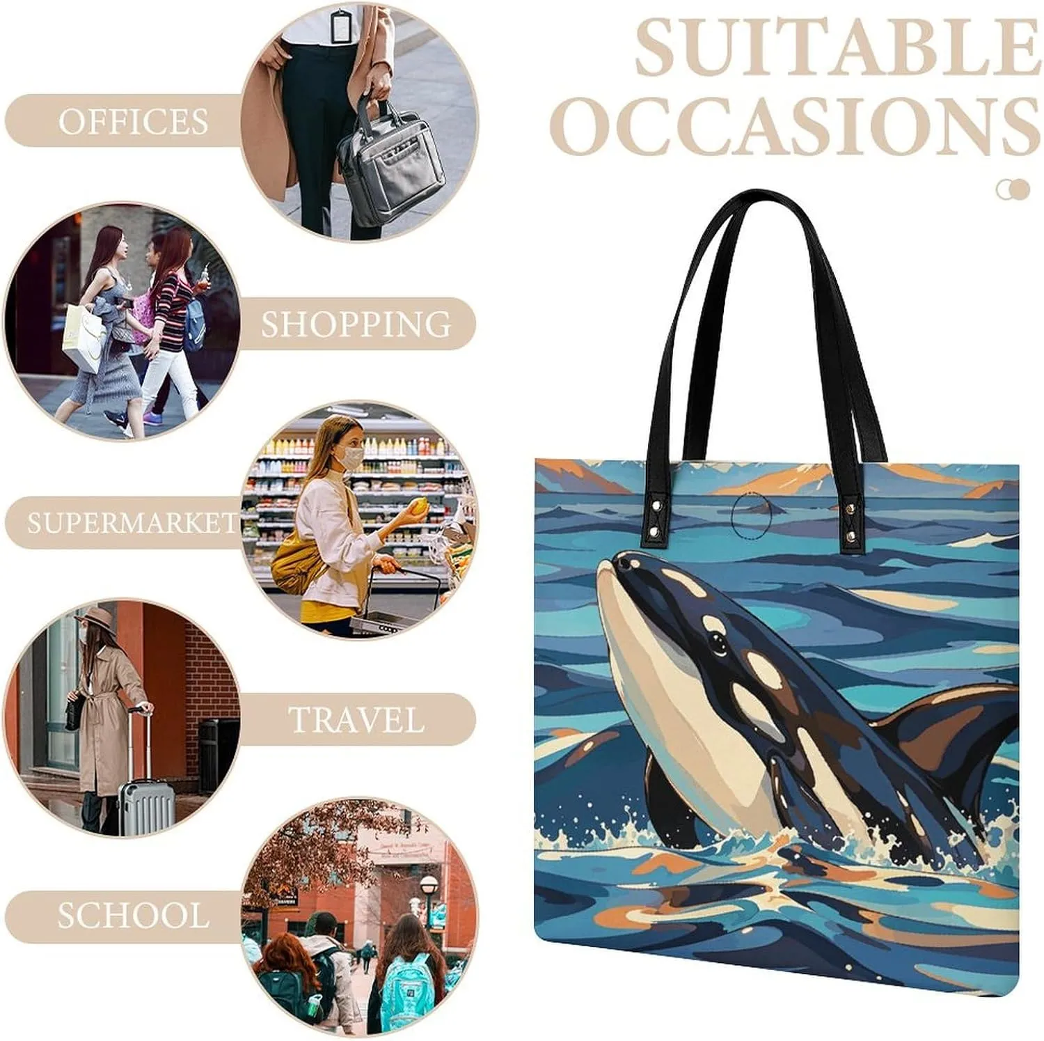 Leather Handbag for Women Tote Bag with Magnetic Buckle Bald Eagle Crossbody Bag Shoulder Bags
