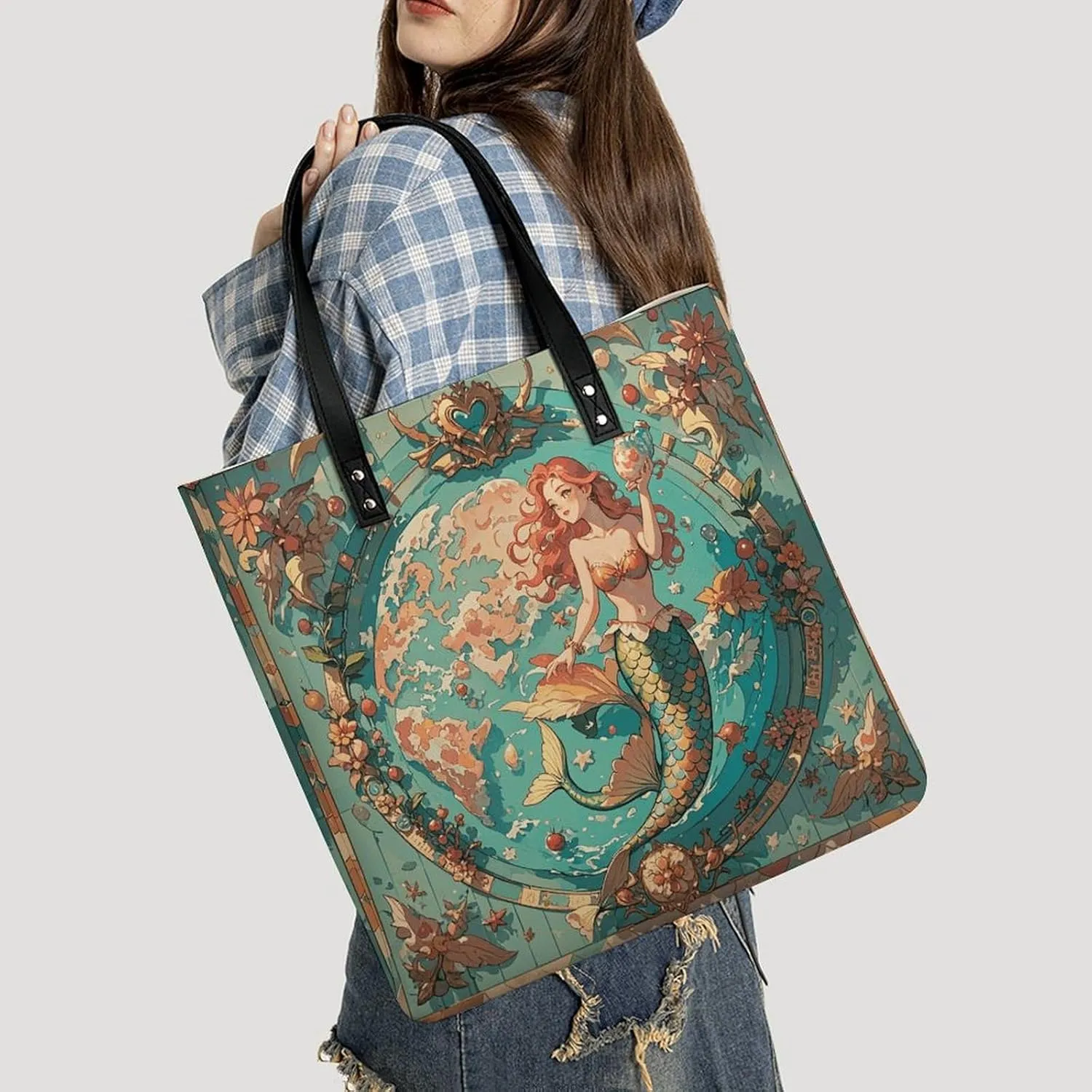 Leather Handbag for Women Tote Bag with Magnetic Buckle Bald Eagle Crossbody Bag Shoulder Bags