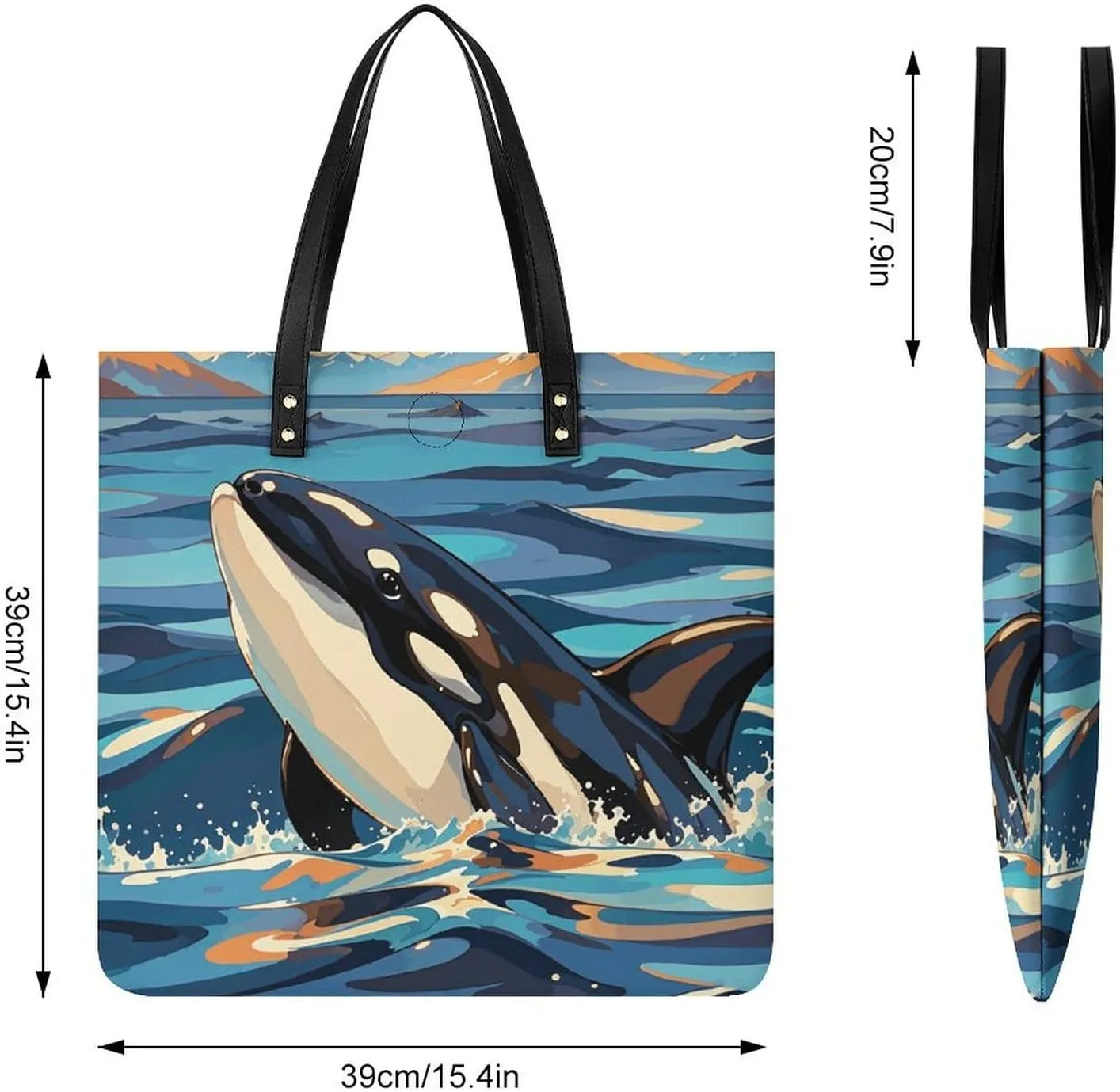 Leather Handbag for Women Tote Bag with Magnetic Buckle Bald Eagle Crossbody Bag Shoulder Bags