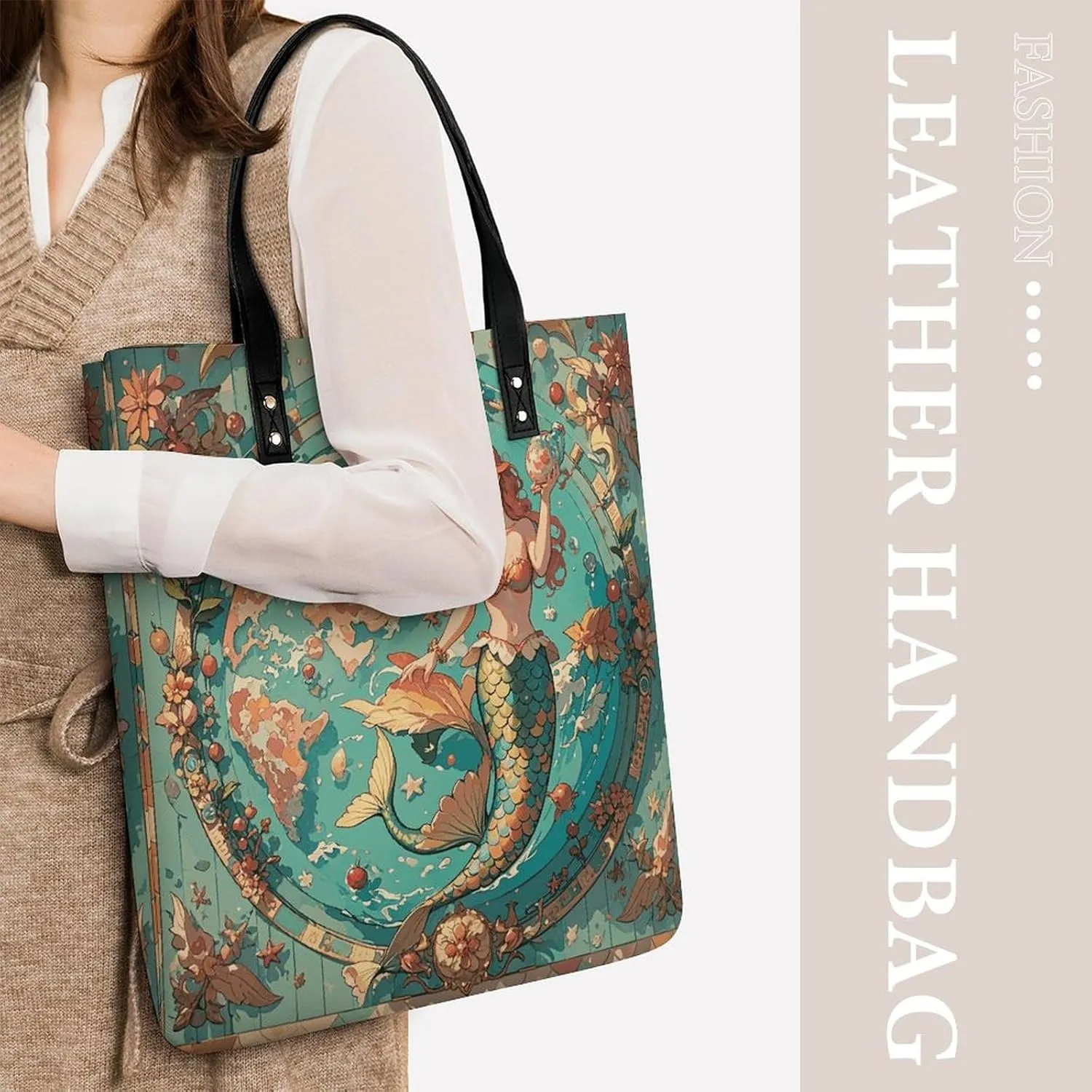 Leather Handbag for Women Tote Bag with Magnetic Buckle Bald Eagle Crossbody Bag Shoulder Bags