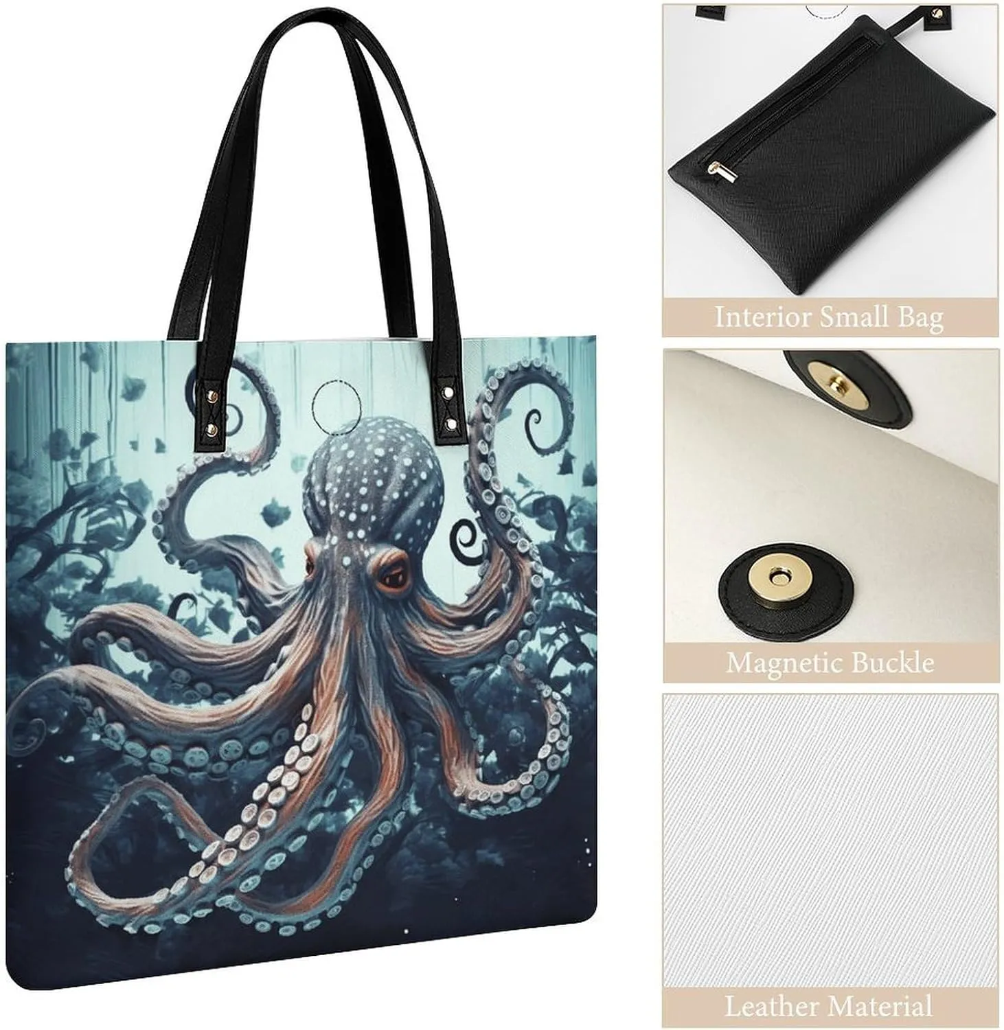 Leather Handbag for Women Tote Bag with Magnetic Buckle Flag of Mexico Crossbody Bag Shoulder Bags