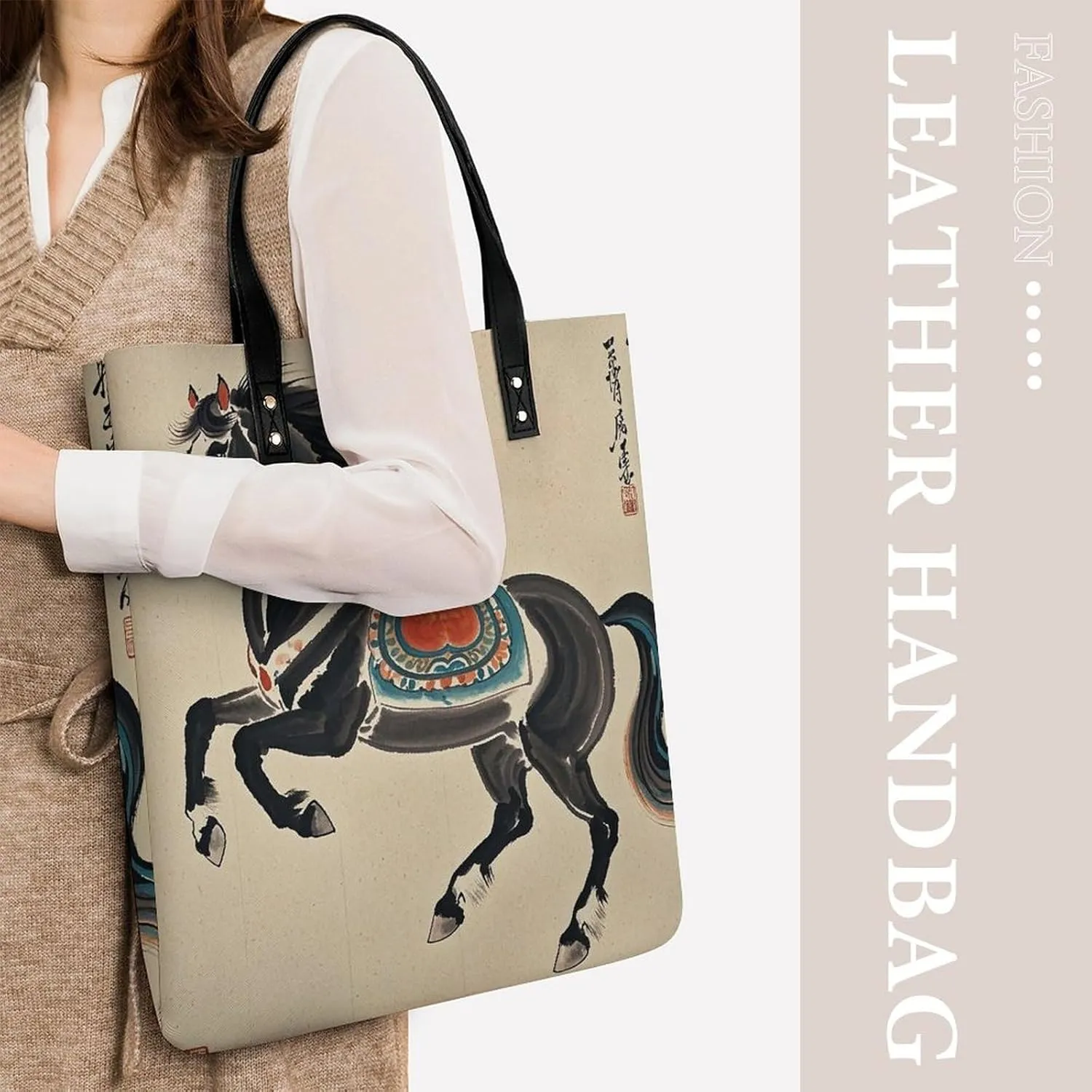 Leather Handbag for Women Tote Bag with Magnetic Buckle Flag of Mexico Crossbody Bag Shoulder Bags