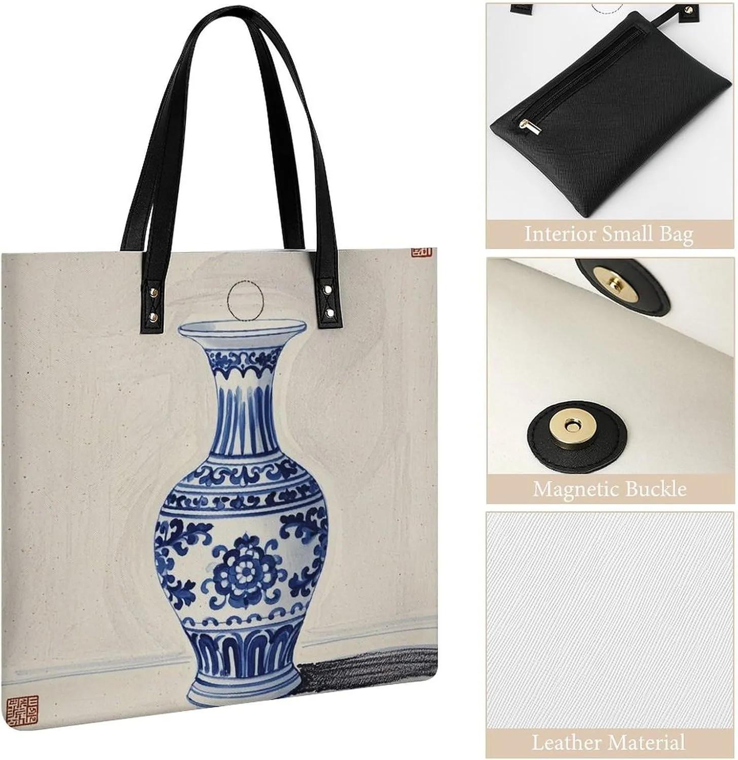 Leather Handbag for Women Tote Bag with Magnetic Buckle Flag of Mexico Crossbody Bag Shoulder Bags