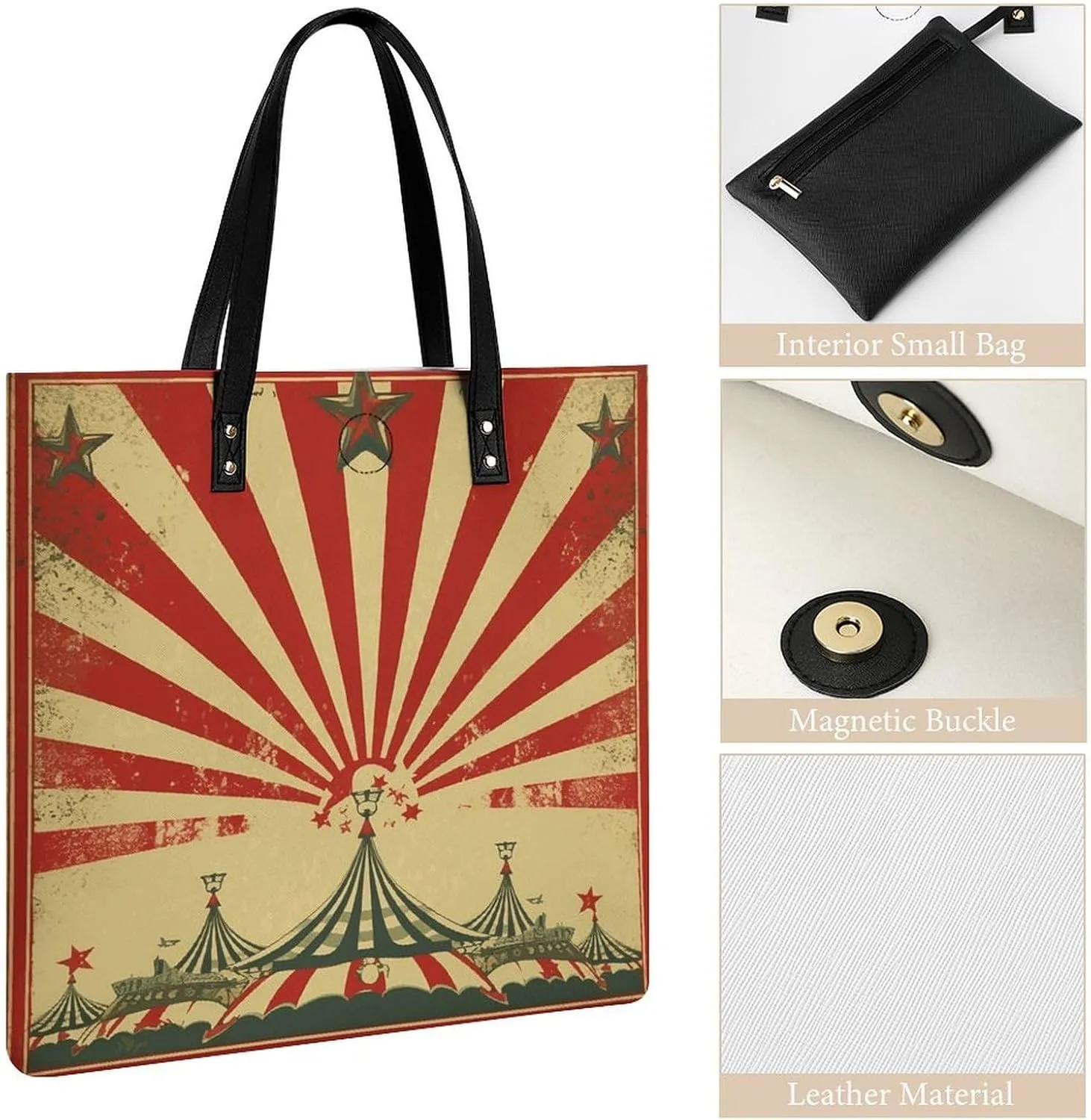 Leather Handbag for Women Tote Bag with Magnetic Buckle Skull in Darkness Crossbody Bag Shoulder Bags
