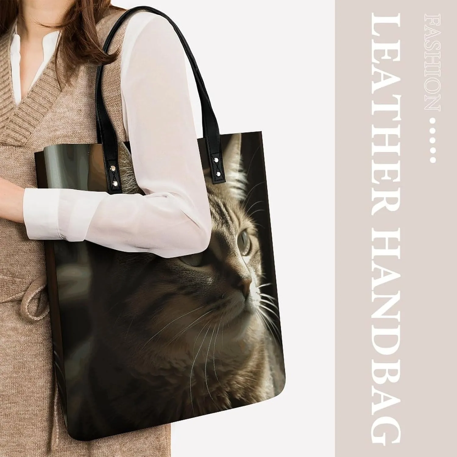Leather Handbag for Women Tote Bag with Magnetic Buckle Skull in Darkness Crossbody Bag Shoulder Bags