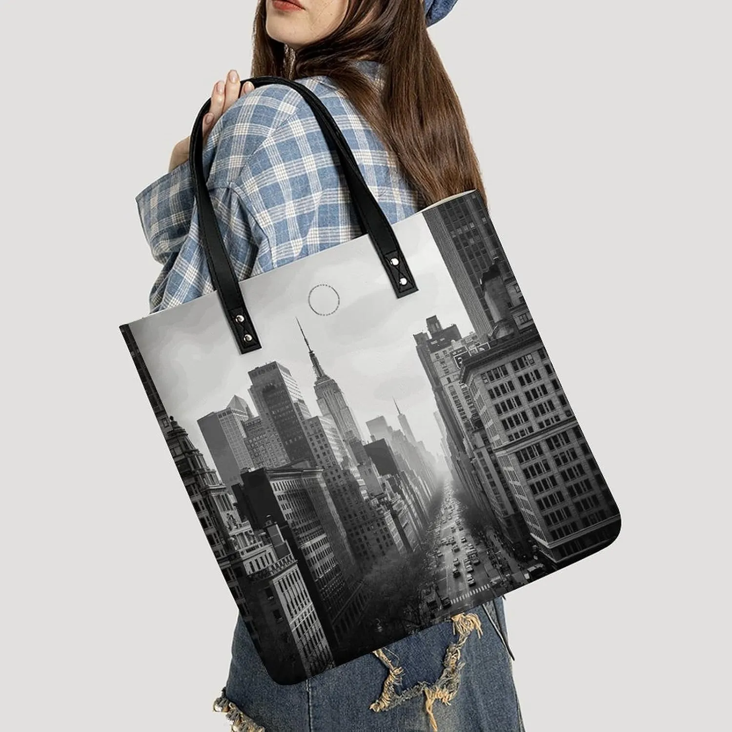 Leather Handbag for Women Tote Bag with Magnetic Buckle Vintage Octopus Crossbody Bag Shoulder Bags