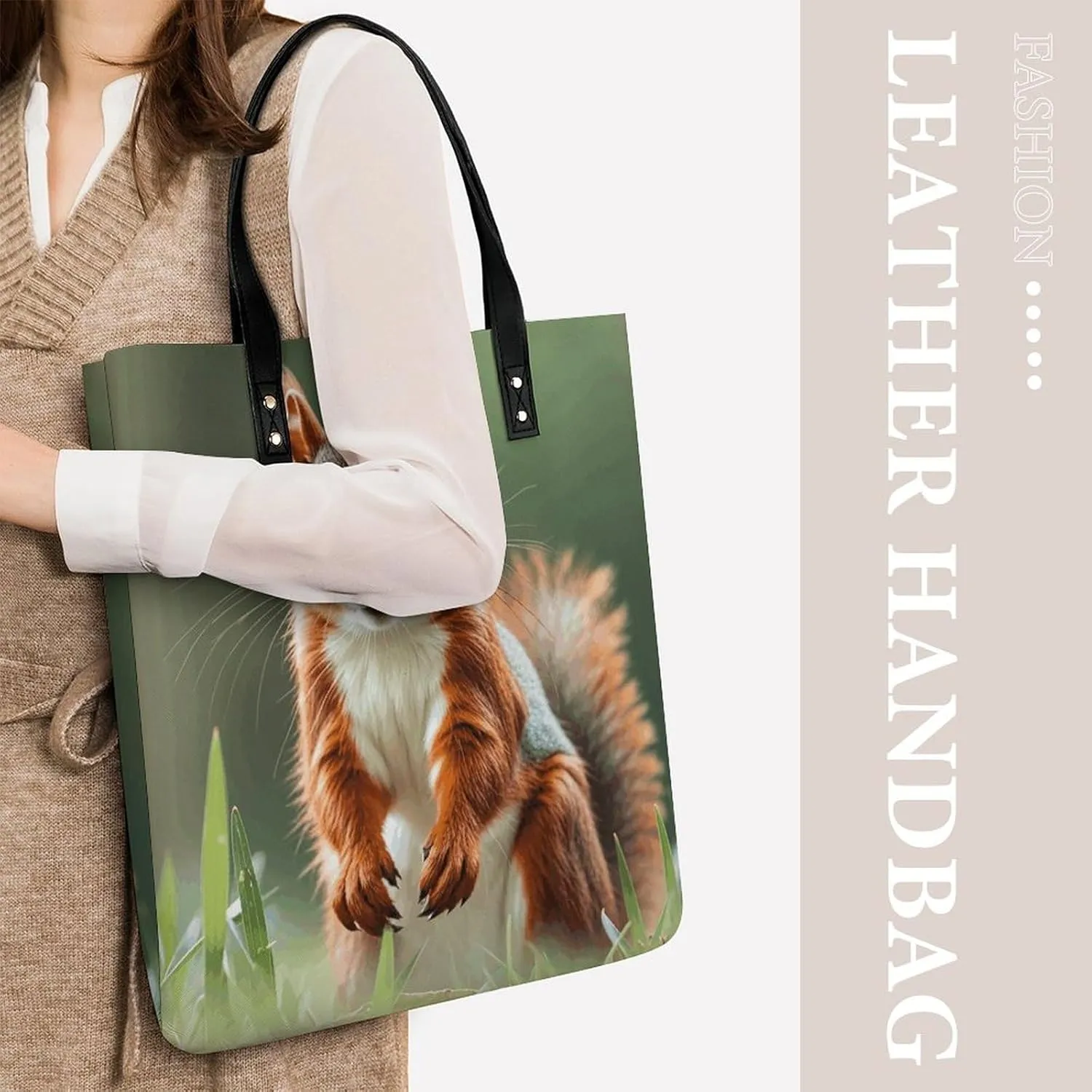 Leather Handbag for Women Tote Bag with Magnetic Buckle Vintage Octopus Crossbody Bag Shoulder Bags