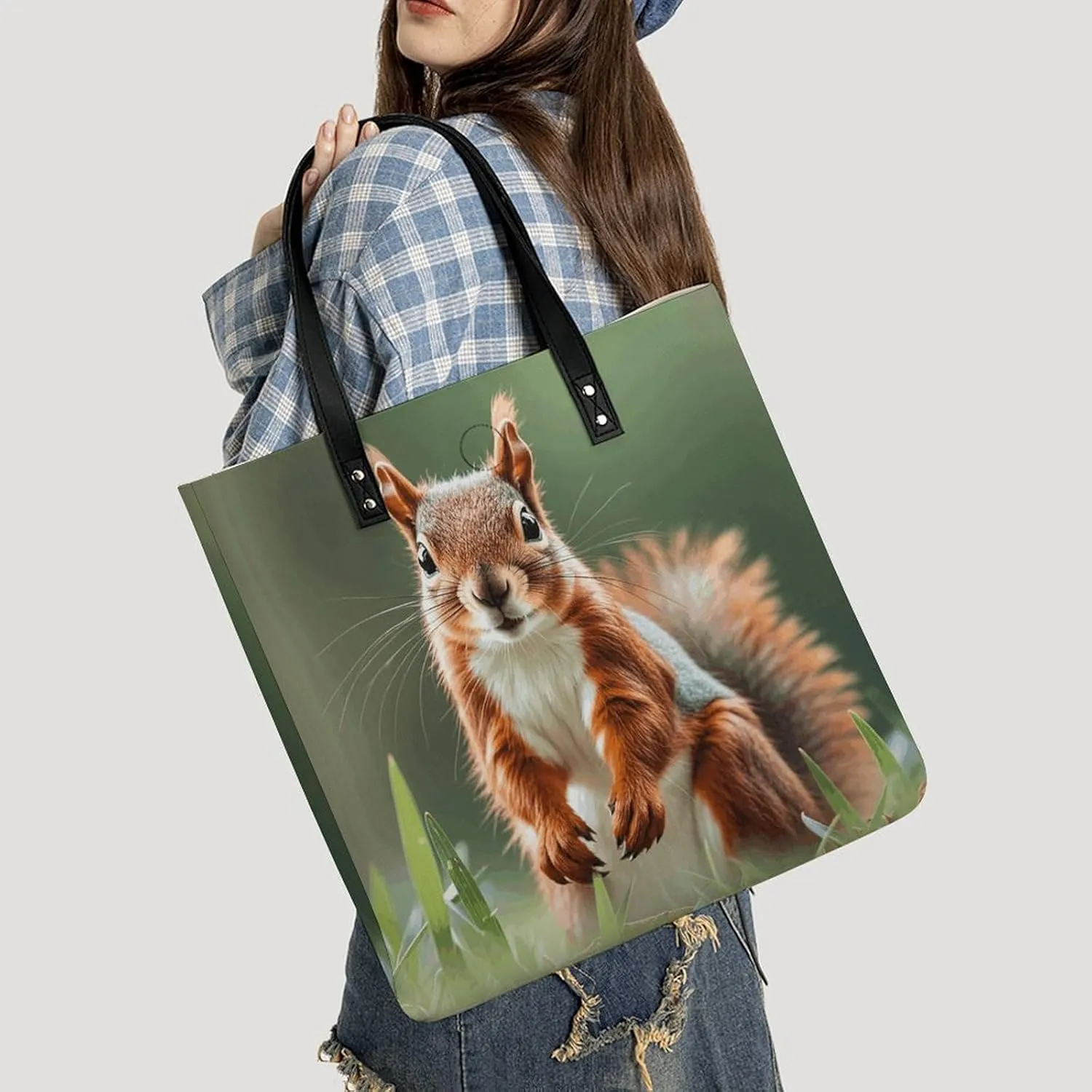 Leather Handbag for Women Tote Bag with Magnetic Buckle Vintage Octopus Crossbody Bag Shoulder Bags