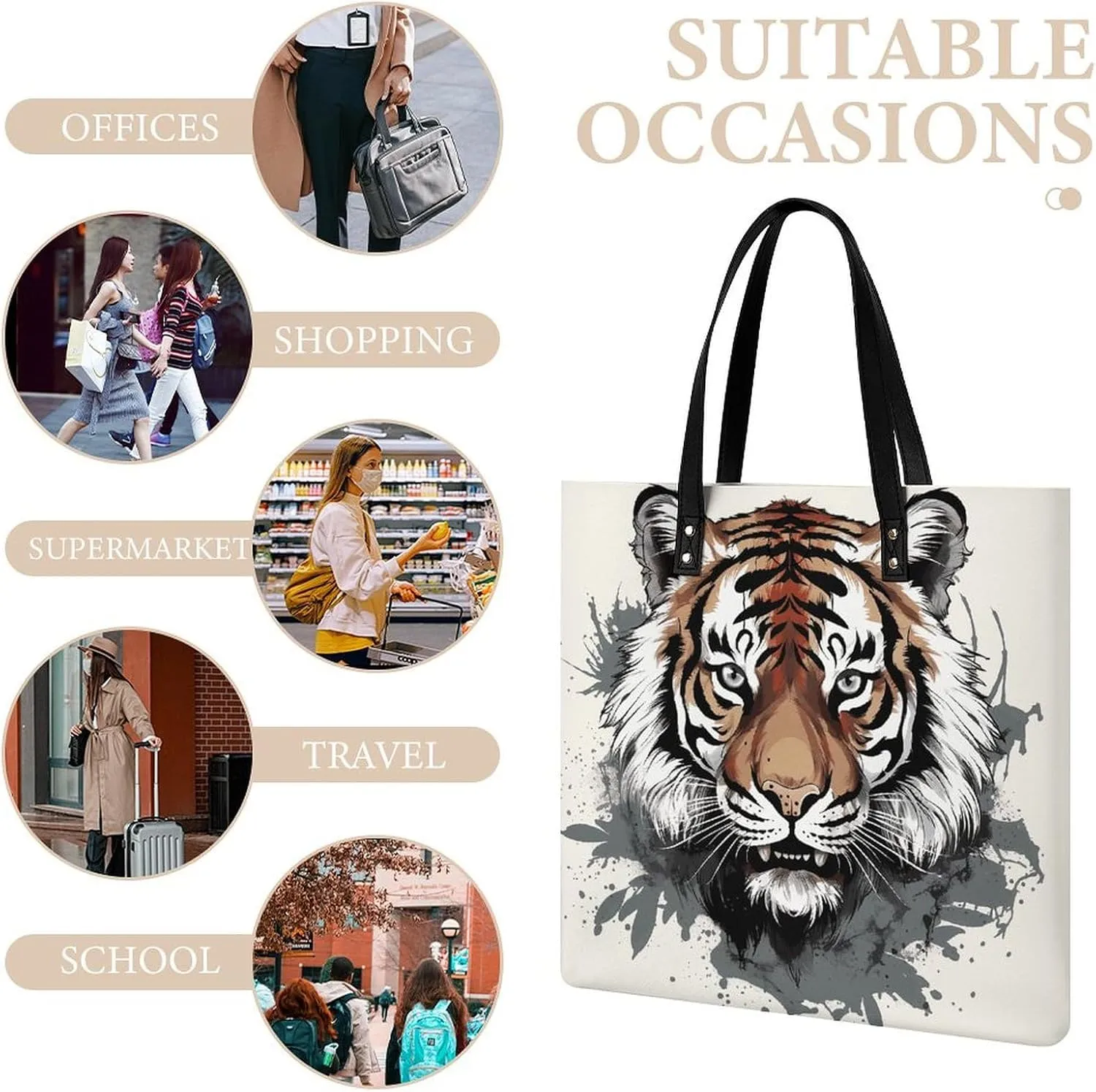 Leather Handbag for Women Tote Bag with Magnetic Buckle Yorkie Puppy Crossbody Bag Shoulder Bags