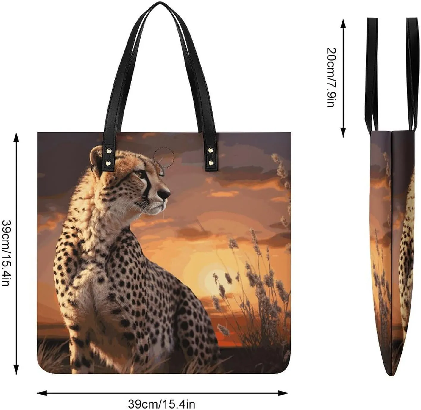 Leather Handbag for Women Tote Bag with Magnetic Buckle Yorkie Puppy Crossbody Bag Shoulder Bags