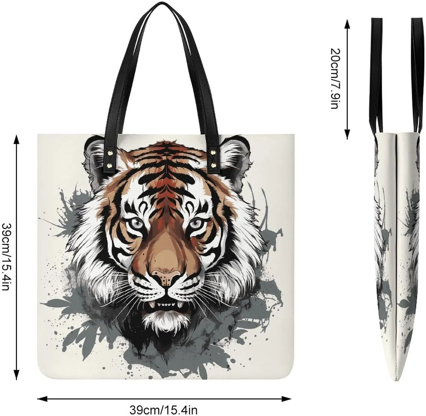 Leather Handbag for Women Tote Bag with Magnetic Buckle Yorkie Puppy Crossbody Bag Shoulder Bags