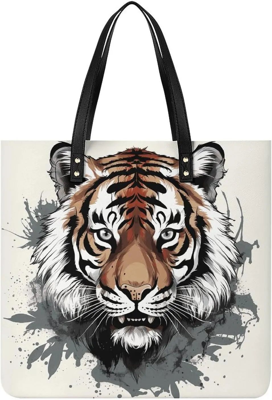Leather Handbag for Women Tote Bag with Magnetic Buckle Yorkie Puppy Crossbody Bag Shoulder Bags