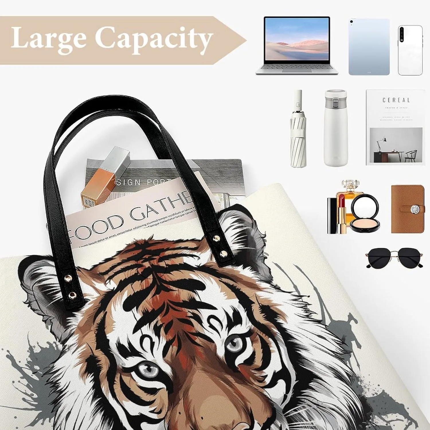 Leather Handbag for Women Tote Bag with Magnetic Buckle Yorkie Puppy Crossbody Bag Shoulder Bags