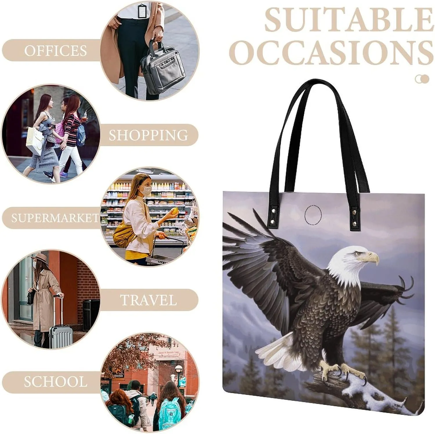 Leather Handbag for Women Tote Bag with Magnetic Buckle Yorkie Puppy Crossbody Bag Shoulder Bags