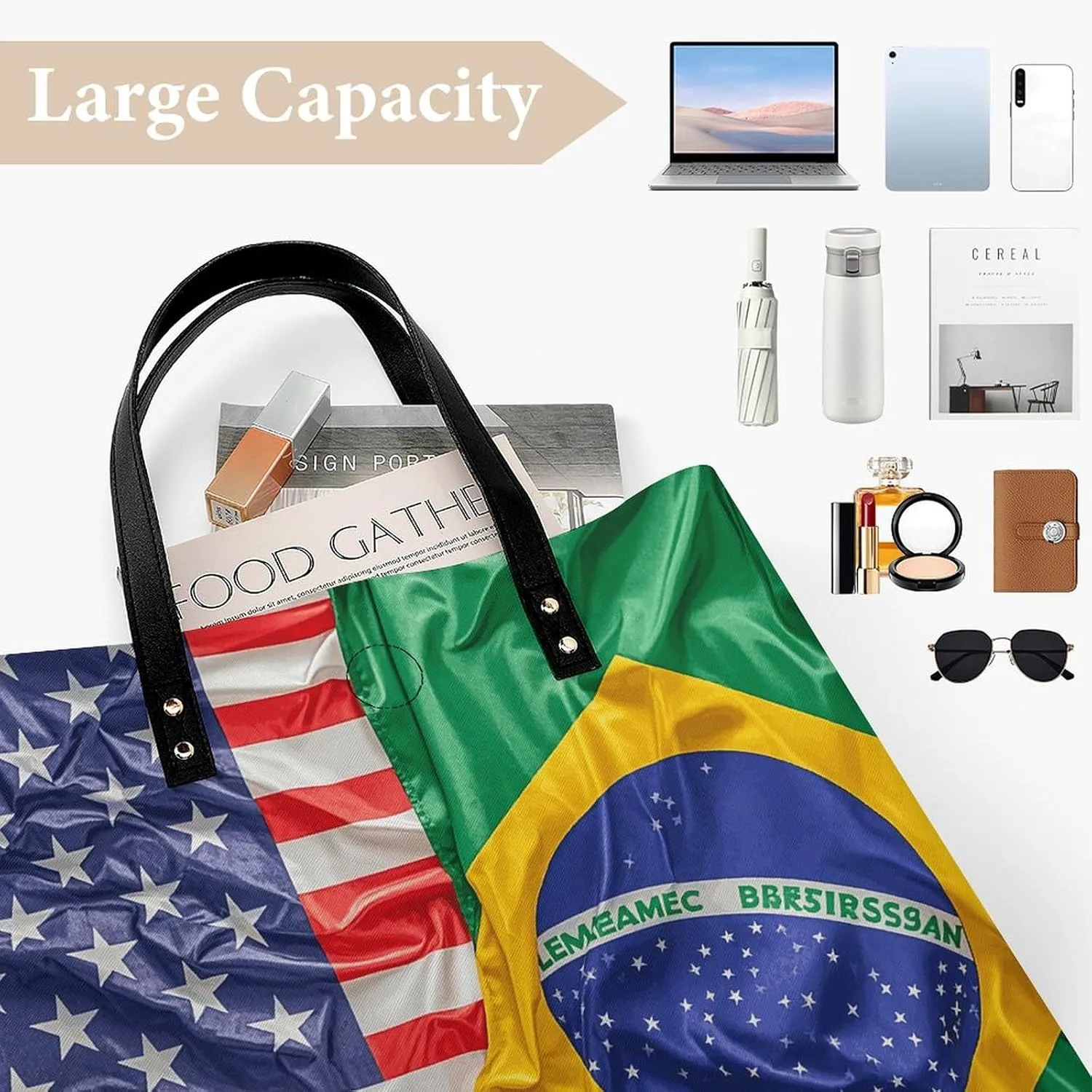 Leather Handbag for Women Tote Bag with Magnetic Buckle Yorkie Puppy Crossbody Bag Shoulder Bags