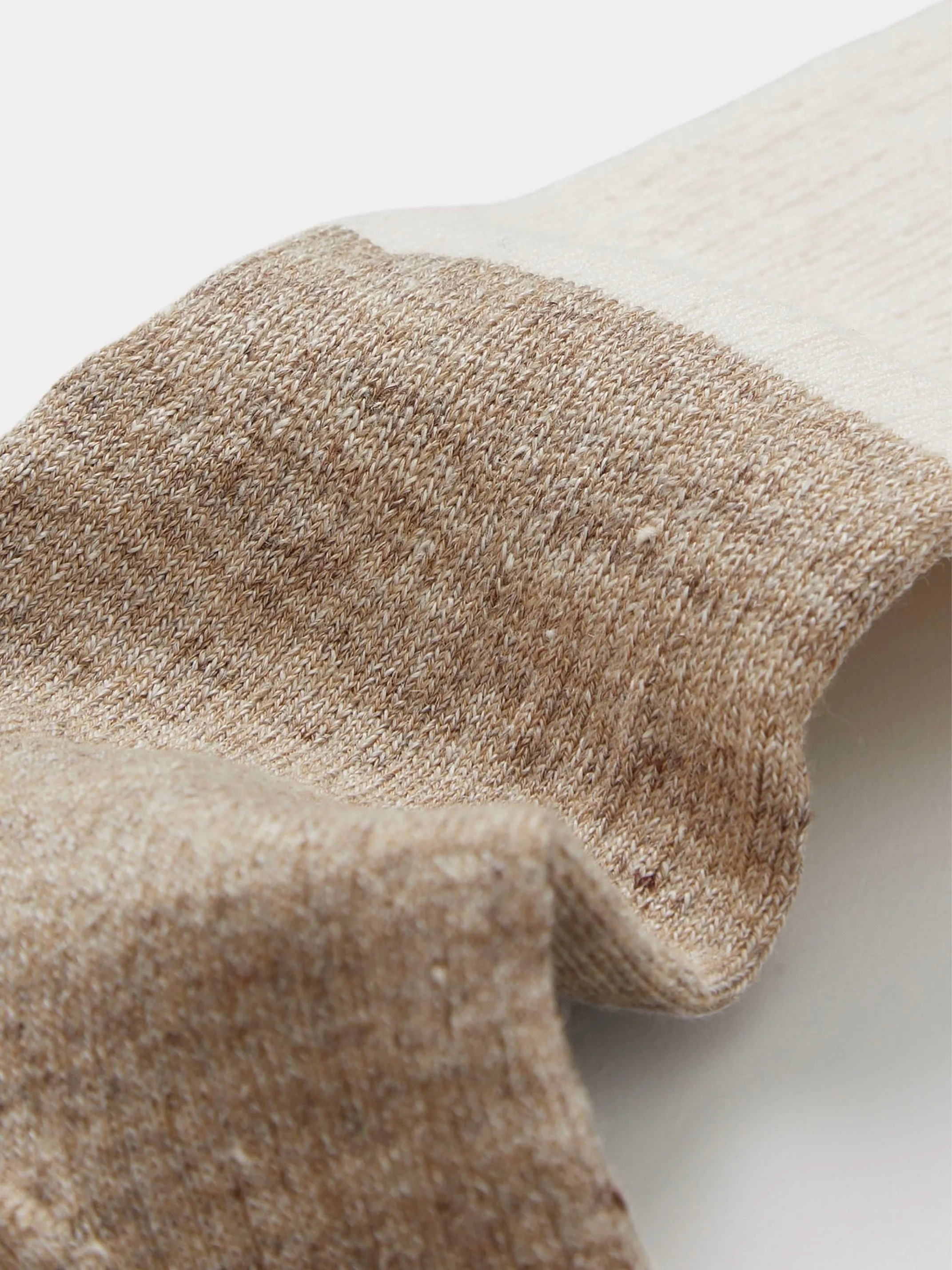 Linen Rib Socks - mix linen