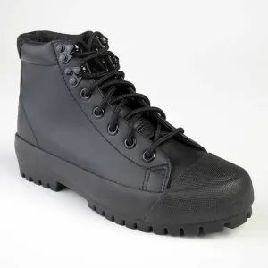Madison Ladies Hi Top Sneaker - Black Mono