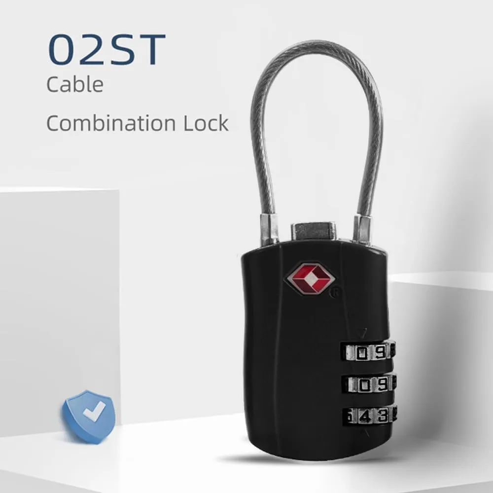 Maizoon 2 Pack TSA Approved 3-Digit Combination Lock with Password Resettable Combo for Travel Luggage Backpak Suitcase Baggage Durable Security Stylish Compact Black