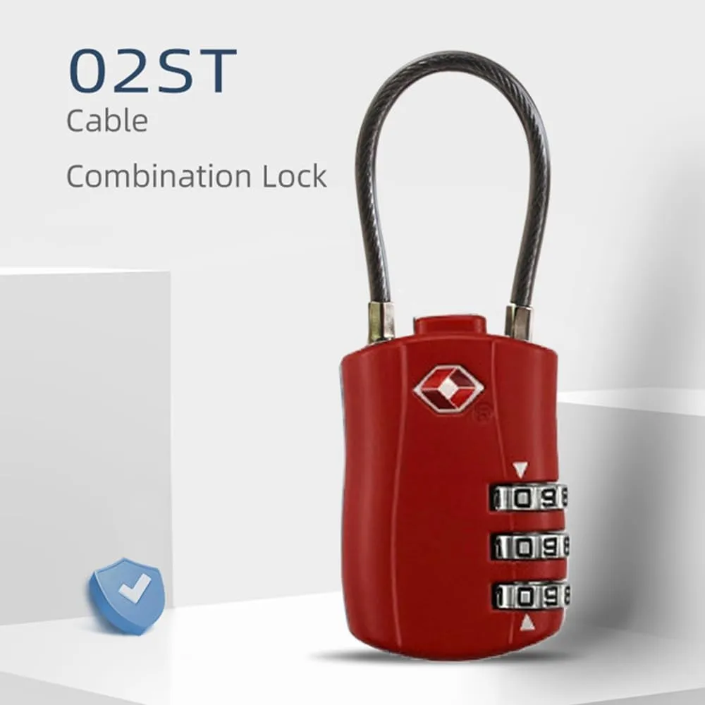 Maizoon 2 Pack TSA Approved 3-Digit Combination Lock with Password Resettable Combo for Travel Luggage Backpak Suitcase Baggage Durable Security Stylish Compact Red