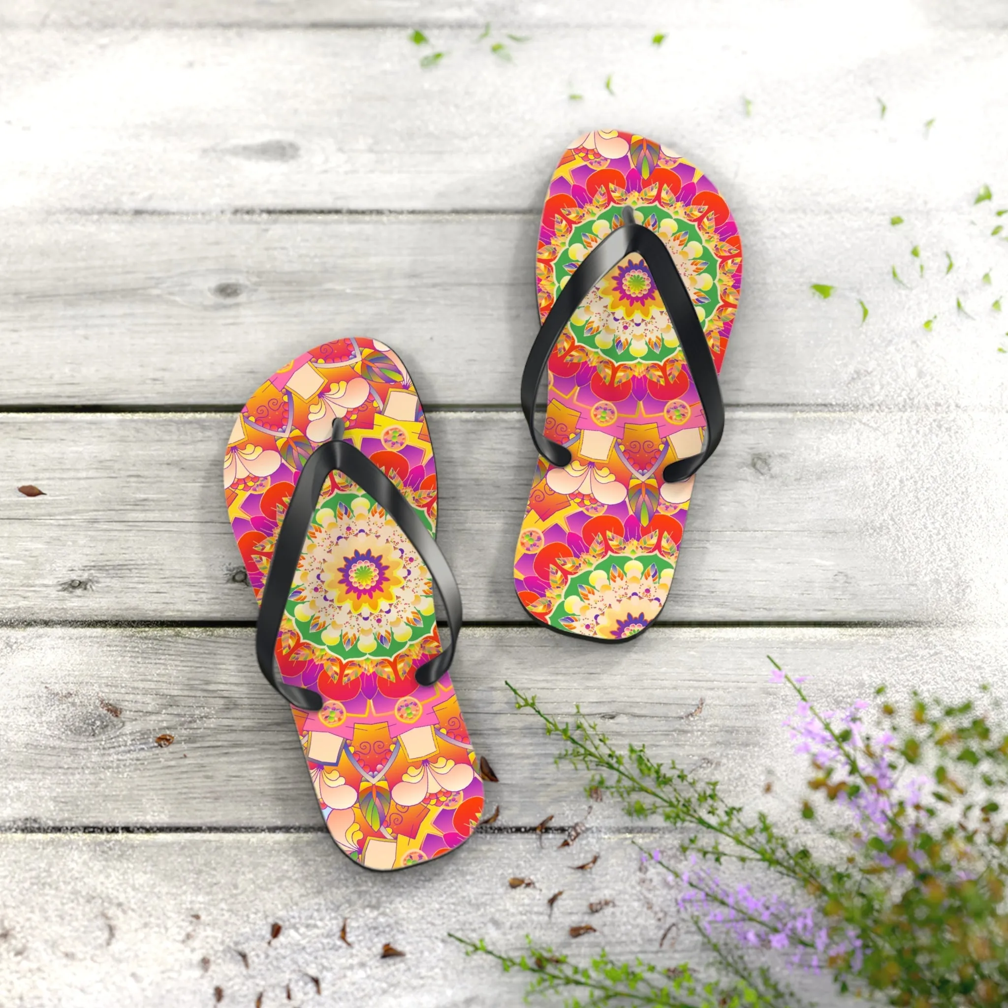 Mandala Flip Flops: Colorful & Intricate Design