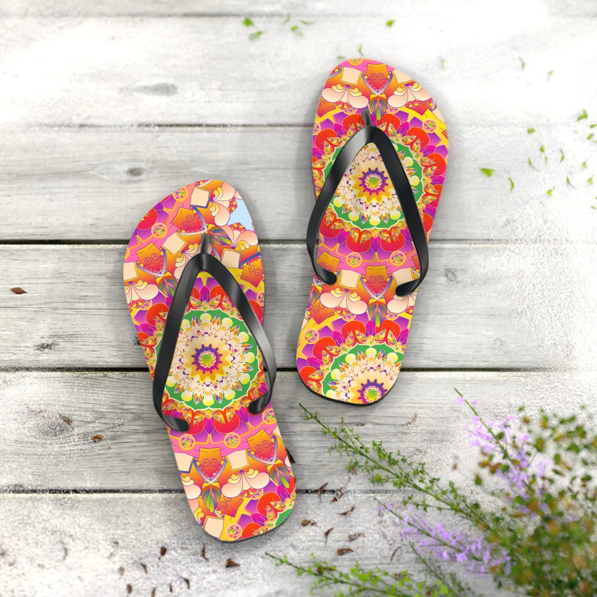 Mandala Flip Flops: Colorful & Intricate Design