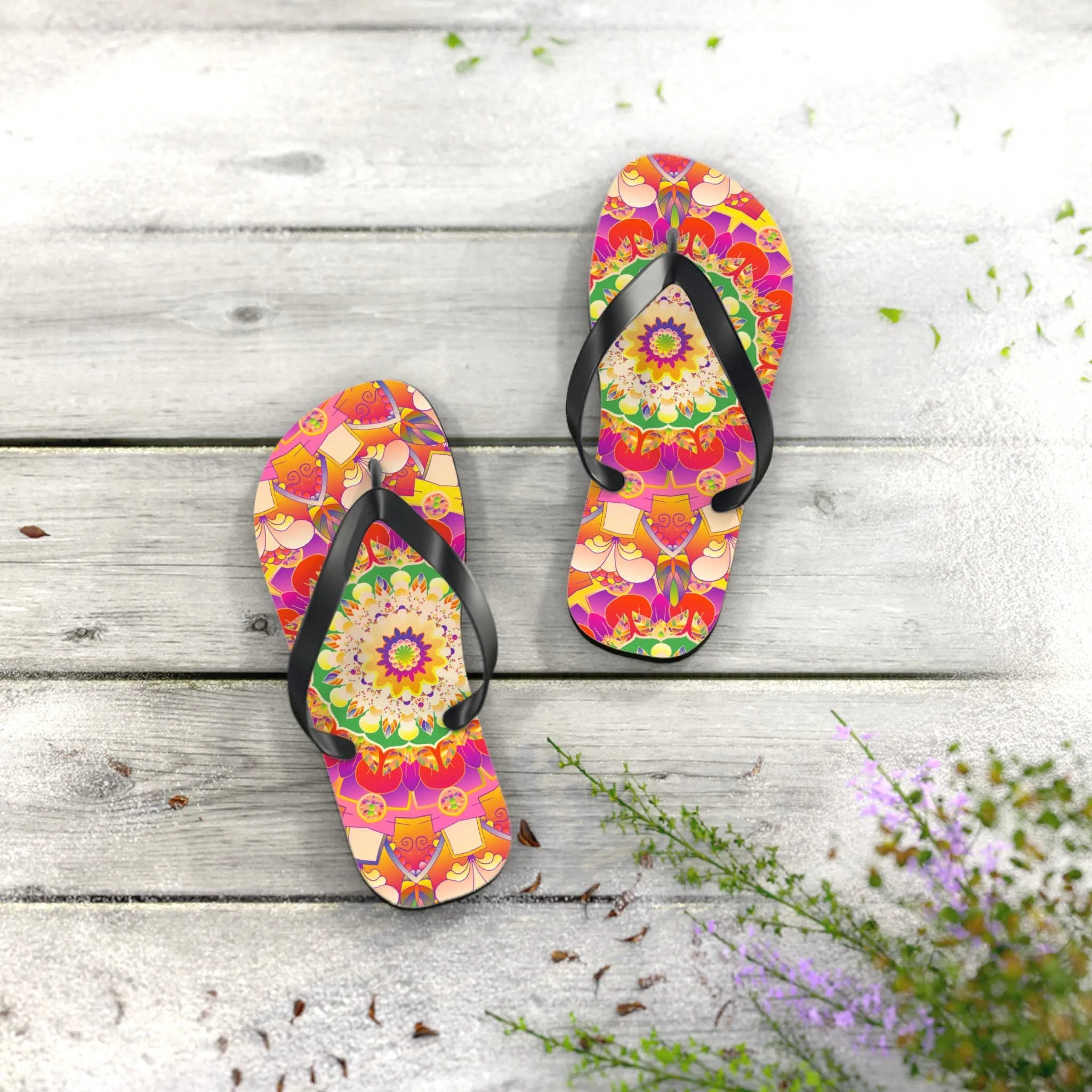 Mandala Flip Flops: Colorful & Intricate Design
